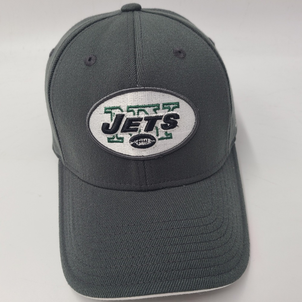 Vintage New‎ York Jets Hat Fitted One Size Reebok Gray White NFL Football Men